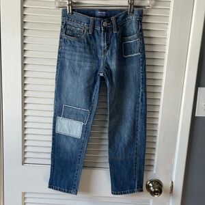 Old Navy Girl “boyfriend” Blue Jeans with Patch Details